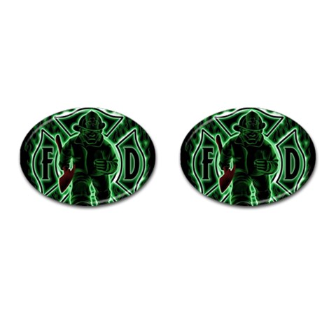 Fighting Irish Cufflinks (Oval) from ArtsNow.com Front(Pair)