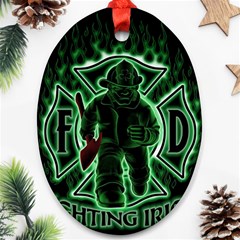 Fighting Irish Oval Ornament (Two Sides) from ArtsNow.com Front