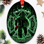 Fighting Irish Oval Ornament (Two Sides)