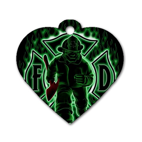 Fighting Irish Dog Tag Heart (One Side) from ArtsNow.com Front