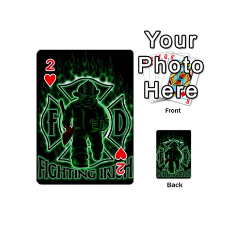 Fighting Irish Playing Cards 54 (Mini) from ArtsNow.com Front - Heart2