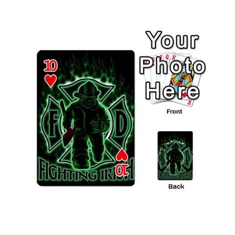 Fighting Irish Playing Cards 54 (Mini) from ArtsNow.com Front - Heart10