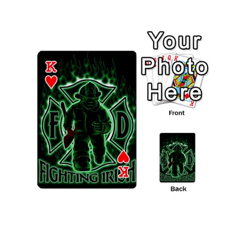 King Fighting Irish Playing Cards 54 (Mini) from ArtsNow.com Front - HeartK