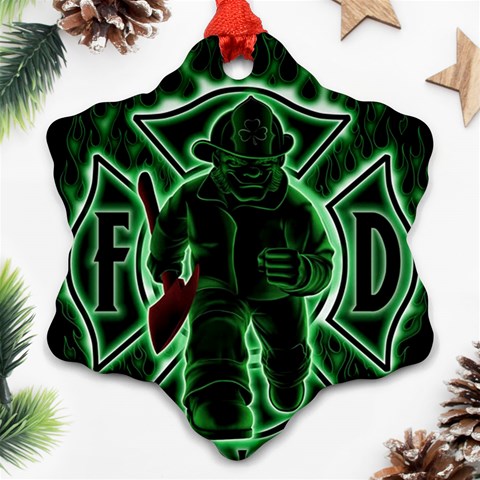 Fighting Irish Ornament (Snowflake) from ArtsNow.com Front