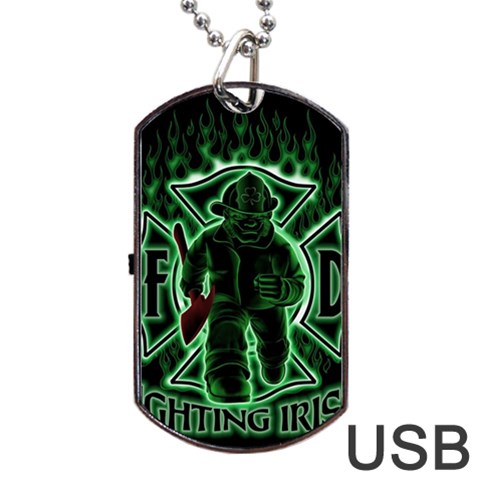 Fighting Irish Dog Tag USB Flash (One Side) from ArtsNow.com Front