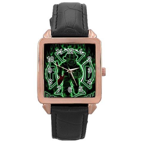 Fighting Irish Rose Gold Leather Watch  from ArtsNow.com Front