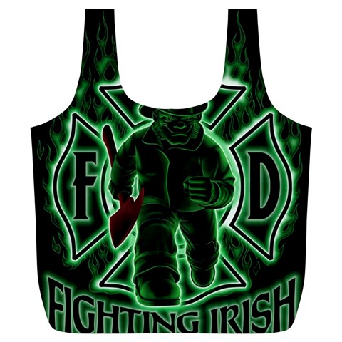 Fighting Irish Full Print Recycle Bag (XL) from ArtsNow.com Front