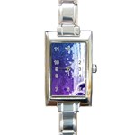 Purple Splash Rectangle Italian Charm Watch