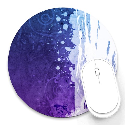 Purple Splash Round Mousepad from ArtsNow.com Front