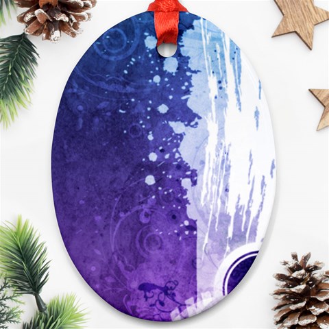 Purple Splash Ornament (Oval) from ArtsNow.com Front