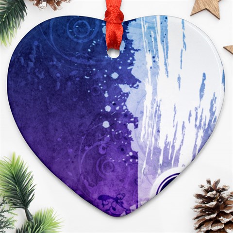 Purple Splash Ornament (Heart) from ArtsNow.com Front