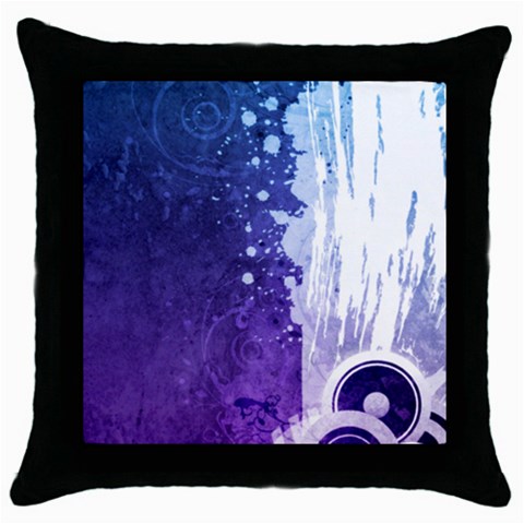 Purple Splash Throw Pillow Case (Black) from ArtsNow.com Front