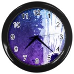 Purple Splash Wall Clock (Black)