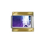 Purple Splash Gold Trim Italian Charm (9mm)