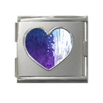 Purple Splash Mega Link Heart Italian Charm (18mm)