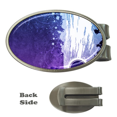 Purple Splash Money Clip (Oval) from ArtsNow.com Front