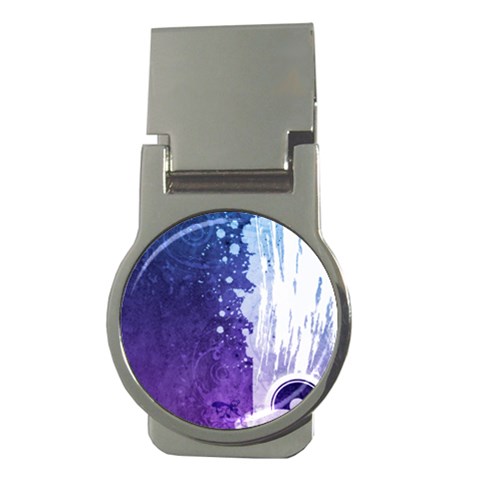 Purple Splash Money Clip (Round) from ArtsNow.com Front