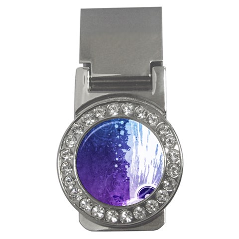 Purple Splash Money Clip (CZ) from ArtsNow.com Front