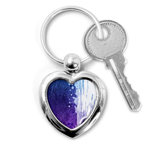 Purple Splash Key Chain (Heart) from ArtsNow.com Front