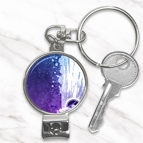 Purple Splash Nail Clippers Key Chain from ArtsNow.com Front