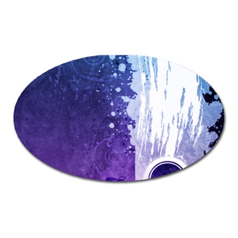 Purple Splash Magnet (Oval) from ArtsNow.com Front