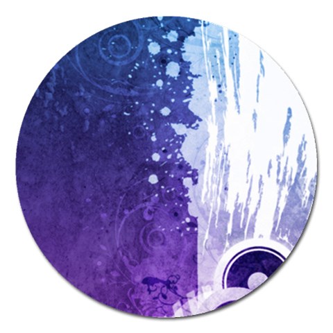 Purple Splash Magnet 5  (Round) from ArtsNow.com Front