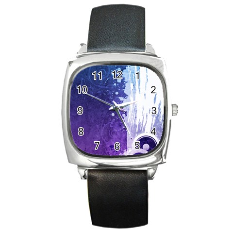 Purple Splash Square Metal Watch from ArtsNow.com Front