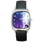 Purple Splash Square Metal Watch