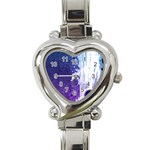 Purple Splash Heart Italian Charm Watch