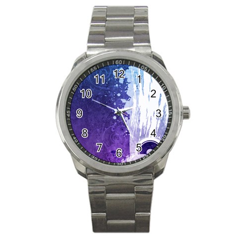 Purple Splash Sport Metal Watch from ArtsNow.com Front