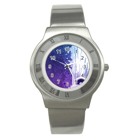 Purple Splash Stainless Steel Watch from ArtsNow.com Front