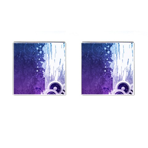 Purple Splash Cufflinks (Square) from ArtsNow.com Front(Pair)