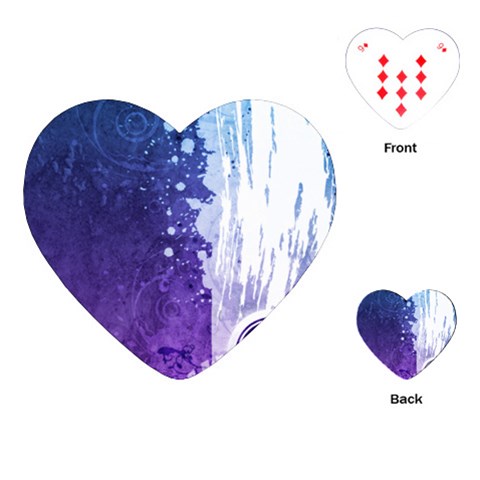 Purple Splash Playing Cards (Heart) from ArtsNow.com Front