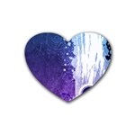 Purple Splash Rubber Heart Coaster (4 pack)