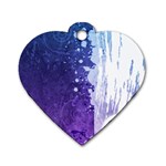 Purple Splash Dog Tag Heart (One Side)