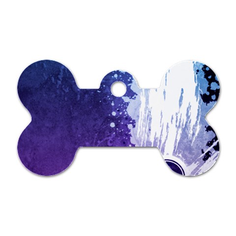 Purple Splash Dog Tag Bone (One Side) from ArtsNow.com Front