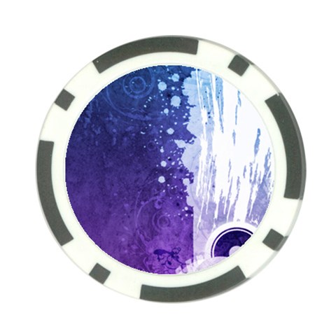 Purple Splash Poker Chip Card Guard from ArtsNow.com Front