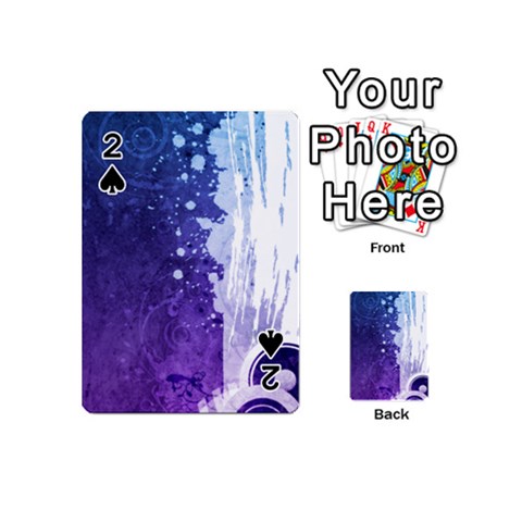 Purple Splash Playing Cards 54 (Mini) from ArtsNow.com Front - Spade2