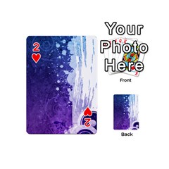 Purple Splash Playing Cards 54 (Mini) from ArtsNow.com Front - Heart2