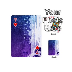 Purple Splash Playing Cards 54 (Mini) from ArtsNow.com Front - Heart7