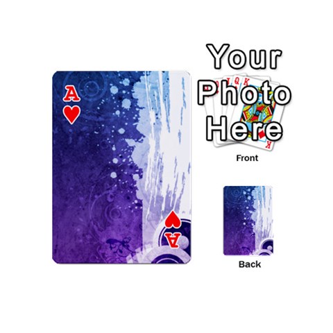 Ace Purple Splash Playing Cards 54 (Mini) from ArtsNow.com Front - HeartA