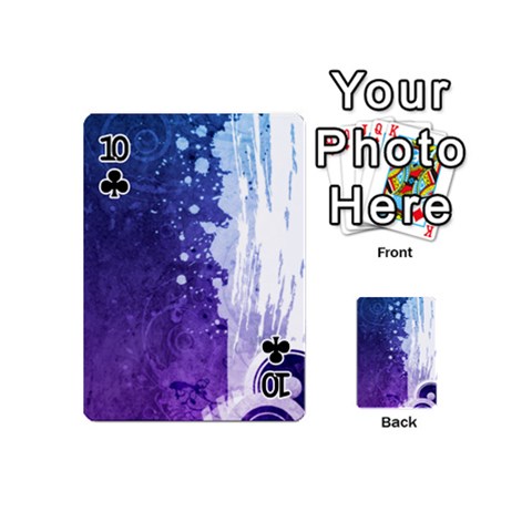 Purple Splash Playing Cards 54 (Mini) from ArtsNow.com Front - Club10