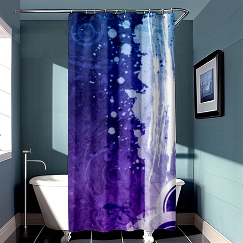 Purple Splash Shower Curtain 36  x 72  (Stall) from ArtsNow.com Curtain(36 X72 ) - 33.26 x66.24  Curtain(36 X72 )