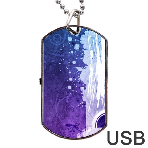 Purple Splash Dog Tag USB Flash (One Side) from ArtsNow.com Front