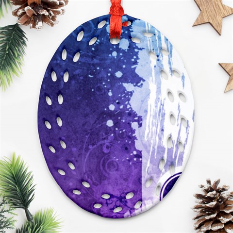 Purple Splash Ornament (Oval Filigree) from ArtsNow.com Front