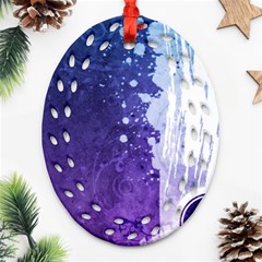 Purple Splash Oval Filigree Ornament (Two Sides) from ArtsNow.com Back