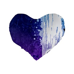 Purple Splash Standard 16  Premium Heart Shape Cushion  from ArtsNow.com Back