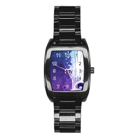 Purple Splash Stainless Steel Barrel Watch from ArtsNow.com Front