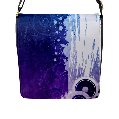 Purple Splash Flap Closure Messenger Bag (L) from ArtsNow.com Front