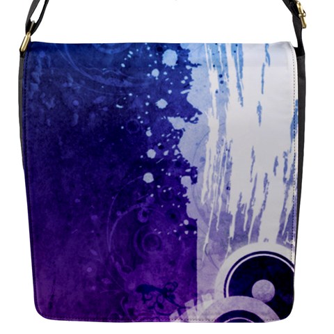 Purple Splash Flap Closure Messenger Bag (S) from ArtsNow.com Front